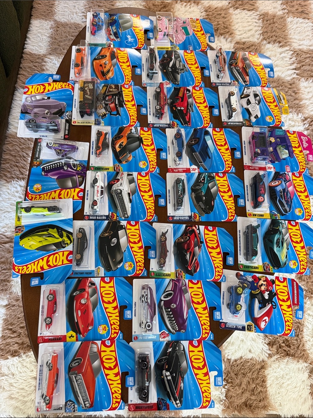 Lot of 25 Hot Wheels Assorted Toy Cars Pack - Blue & Multi-Color